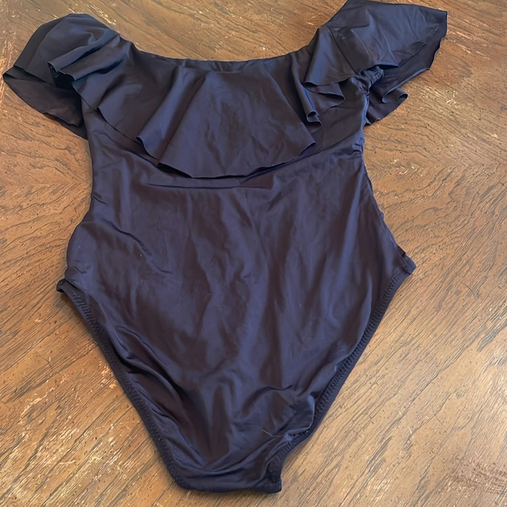 Trina Turk black ruffle Swimsuit size 8 - Picture 5 of 6